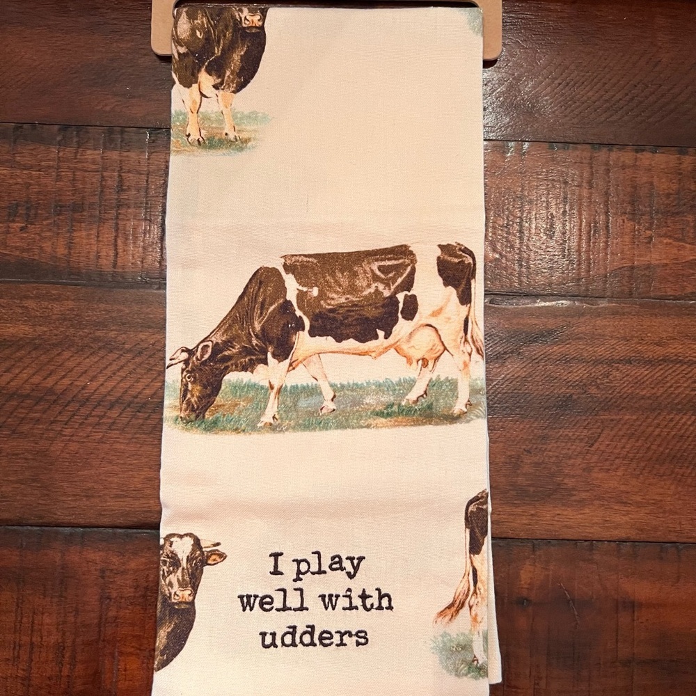 Primitives by Kathy Cow Kitchen Towel - Black and White